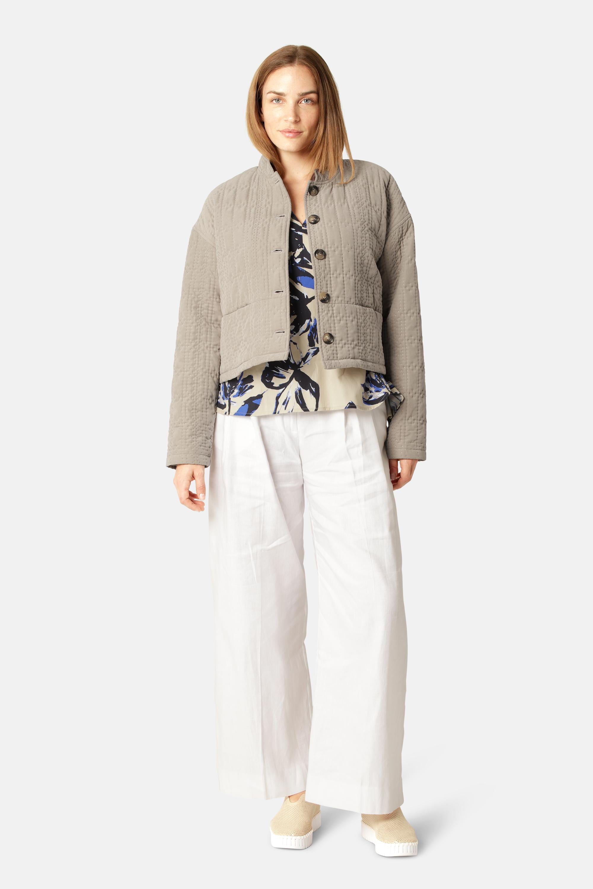 Chaqueta Acolchada Corta - Greige